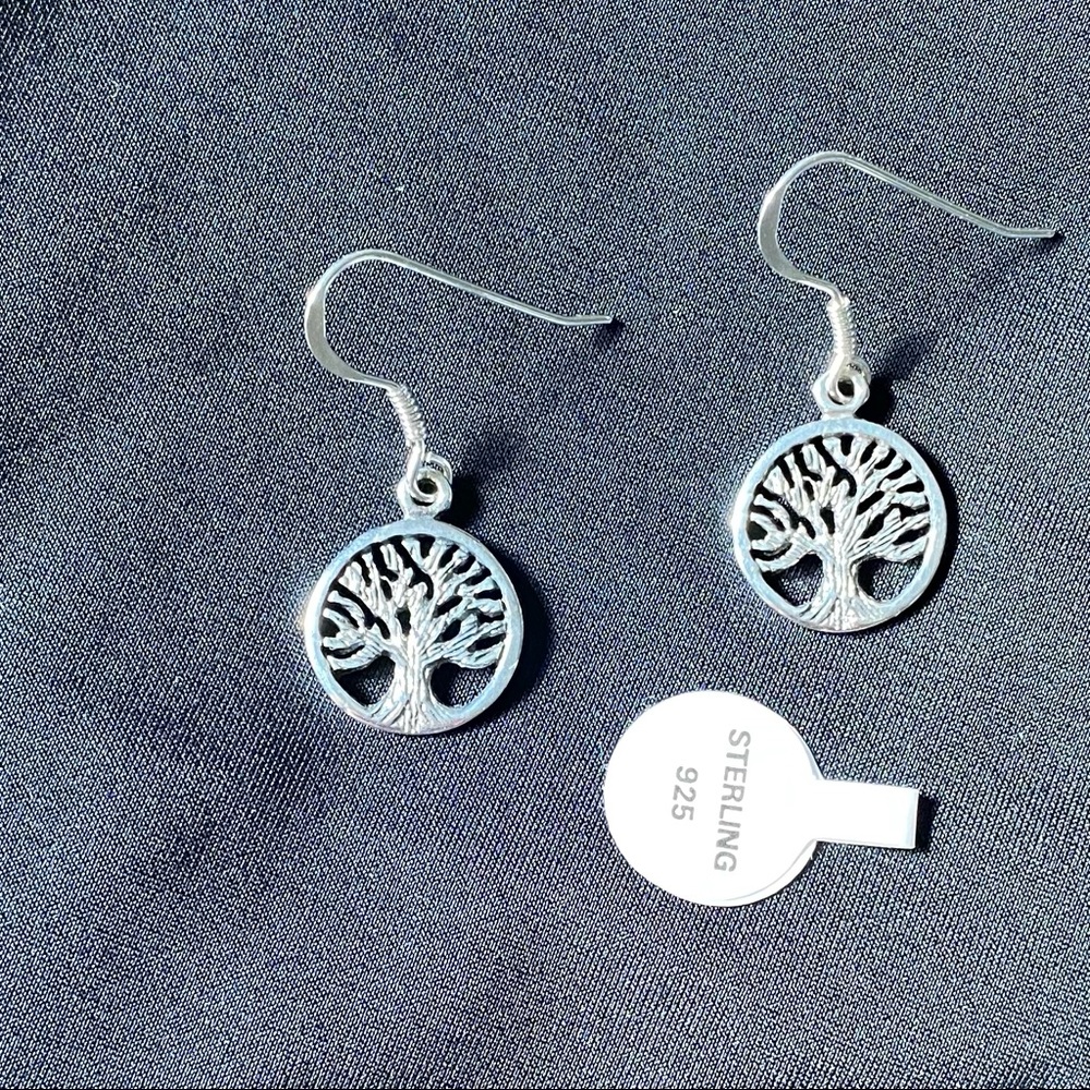 New Sterling Silver Tree of Life Earrings Stamped 925 - Picture 9 of 9